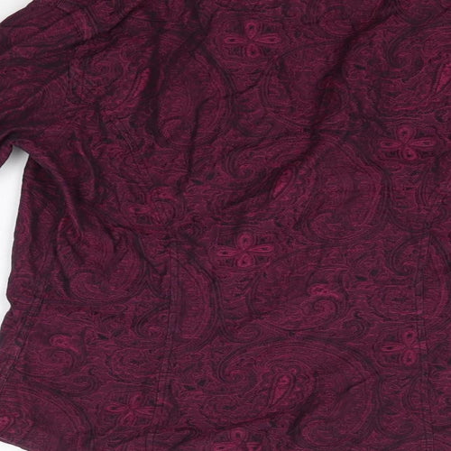 TM Lewin Womens Pink Paisley 100% Cotton Basic Button-Up Size 8 Collared