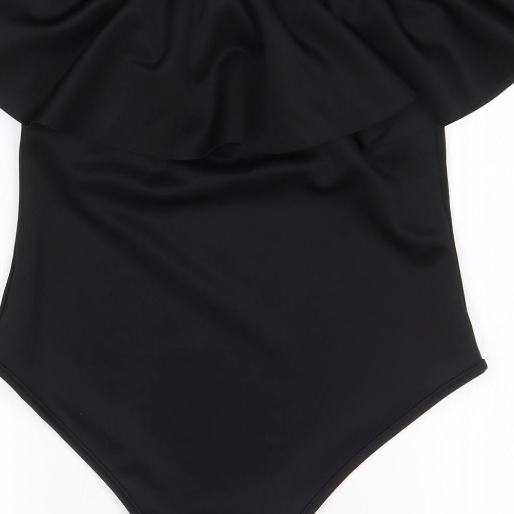Silk Womens Black  Polyester Bodysuit One-Piece Size 12