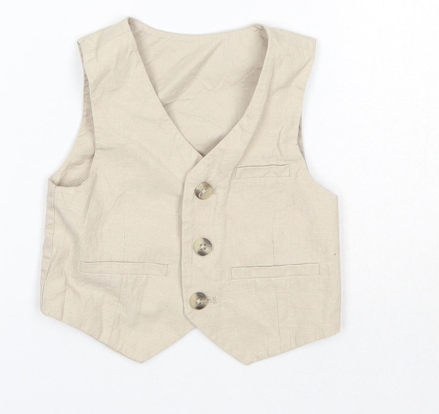 Matalan Baby Beige   Jacket Waistcoat Size 9-12 Months
