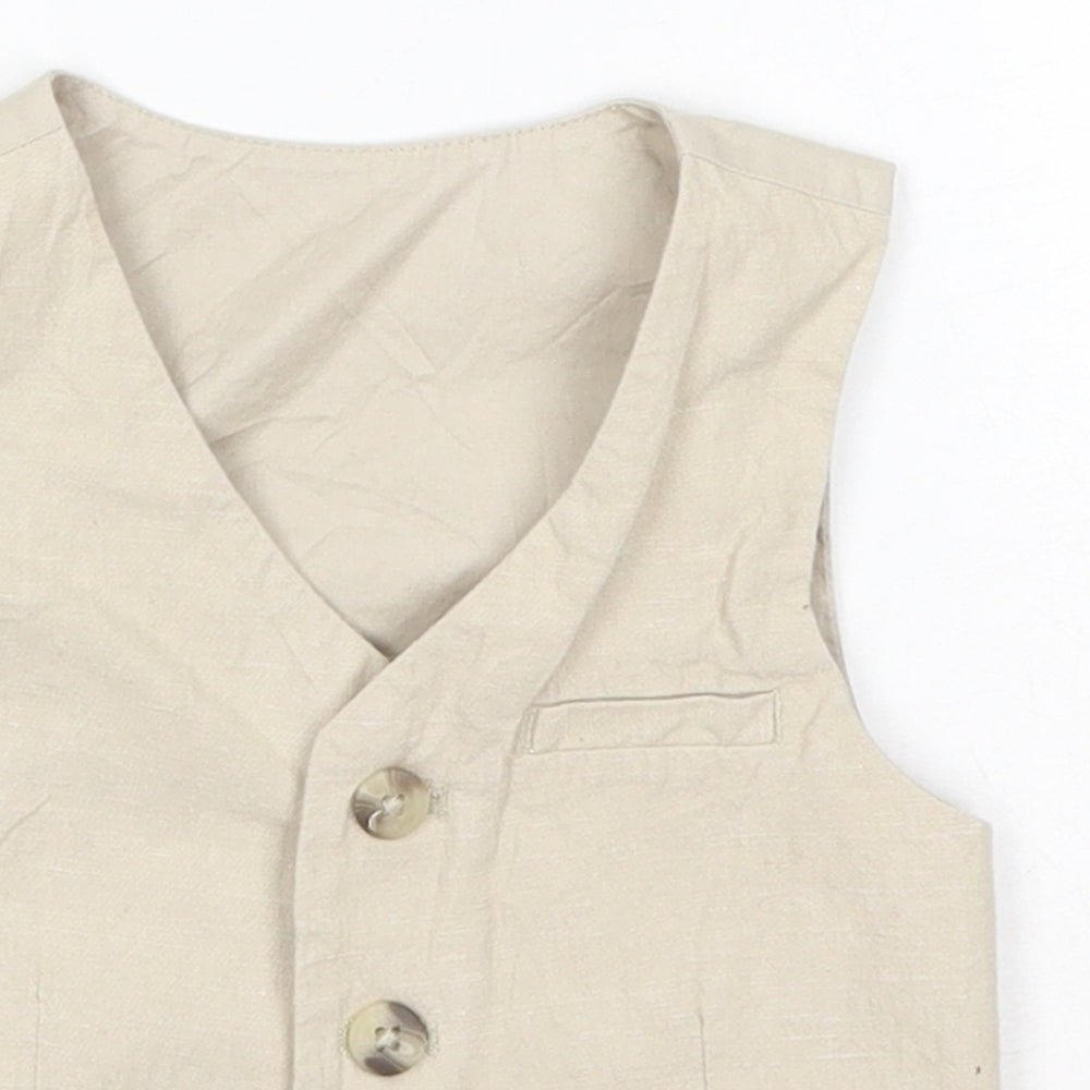 Matalan Baby Beige   Jacket Waistcoat Size 9-12 Months