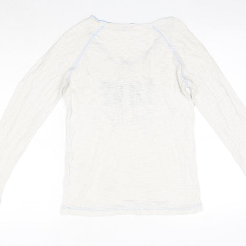 Berenice Womens White  Linen Basic Blouse Size S Round Neck