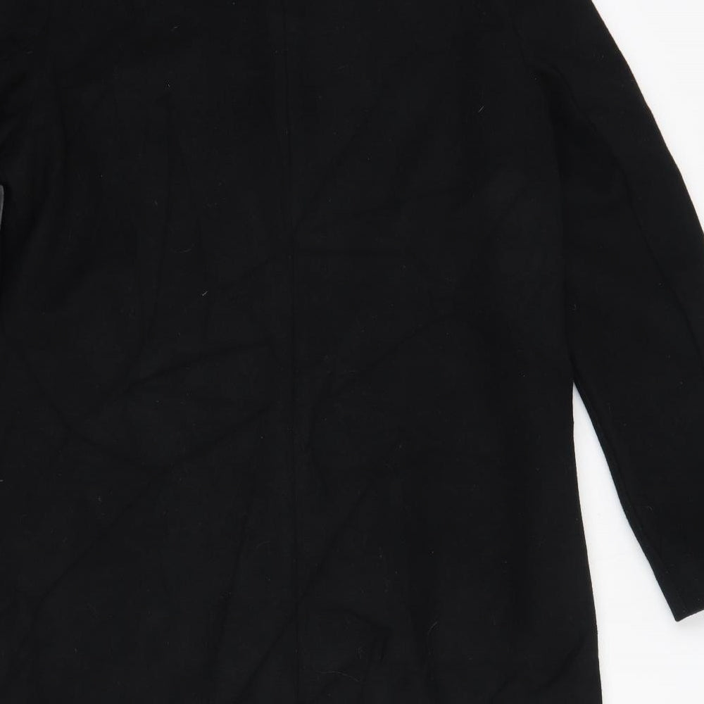 M&S Womens Black   Overcoat Coat Size 12