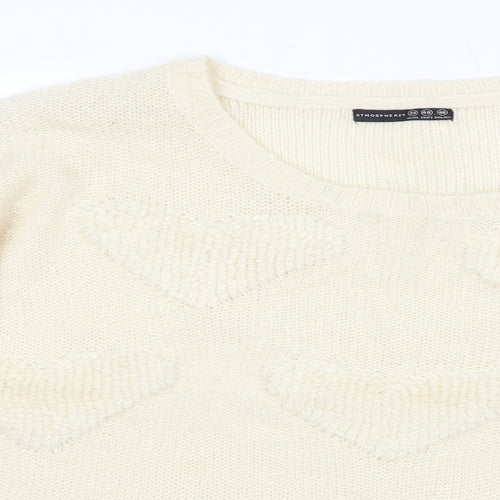 Primark Womens Ivory Round Neck  Acrylic Pullover Jumper Size 20