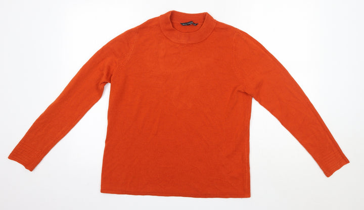Bonmarché Womens Orange Round Neck  Acrylic Pullover Jumper Size 14
