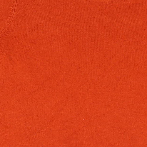 Bonmarché Womens Orange Round Neck  Acrylic Pullover Jumper Size 14