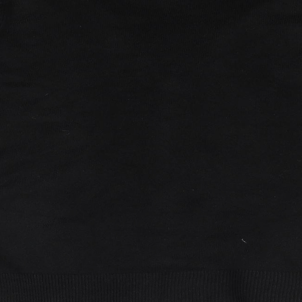 M&S Womens Black Round Neck  Acrylic Cardigan Jumper Size 12   - Per Una