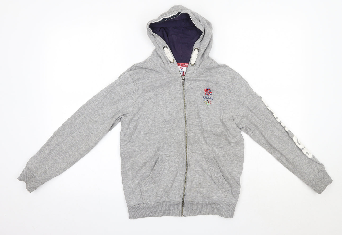 Team GB Boys Grey  Cotton Pullover Hoodie Size 11-12 Years