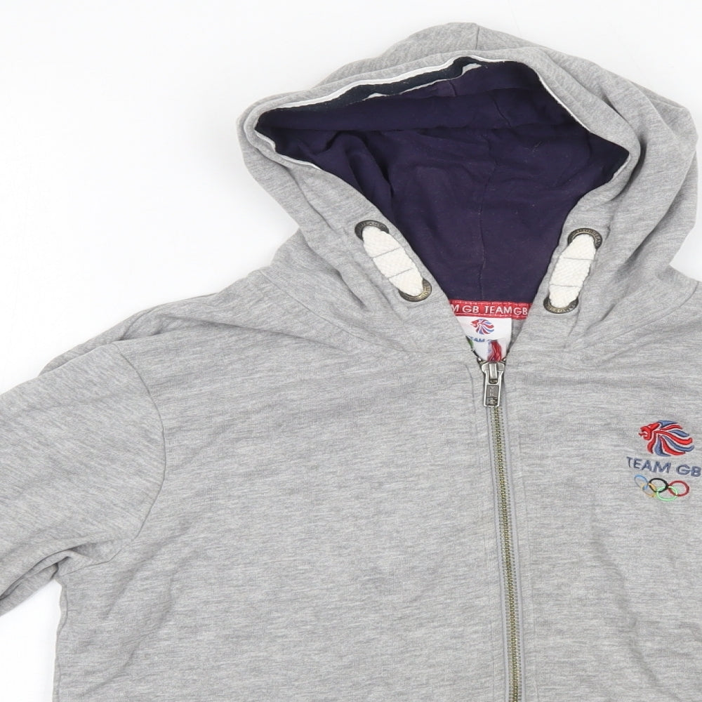 Team GB Boys Grey  Cotton Pullover Hoodie Size 11-12 Years