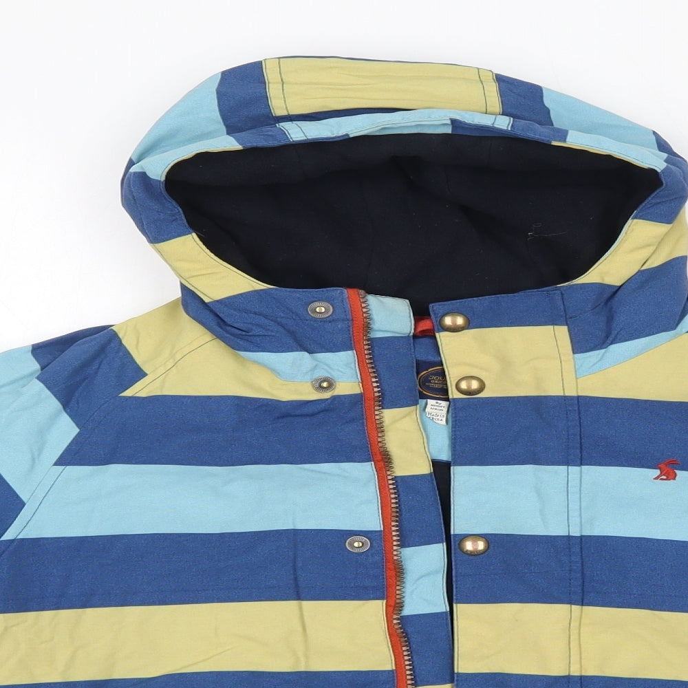 Joules Boys Multicoloured Striped  Overcoat Coat Size 8 Years