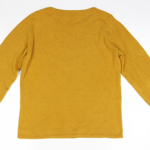 Bonmarché Womens Orange Round Neck  Acrylic Pullover Jumper Size 10