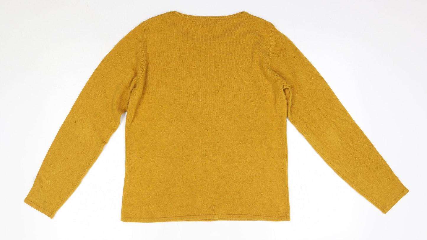 Bonmarché Womens Orange Round Neck  Acrylic Pullover Jumper Size 10