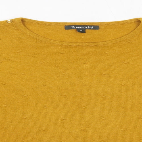 Bonmarché Womens Orange Round Neck  Acrylic Pullover Jumper Size 10