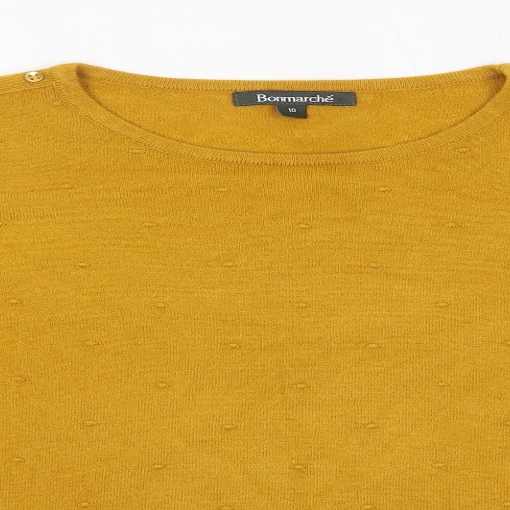 Bonmarché Womens Orange Round Neck  Acrylic Pullover Jumper Size 10