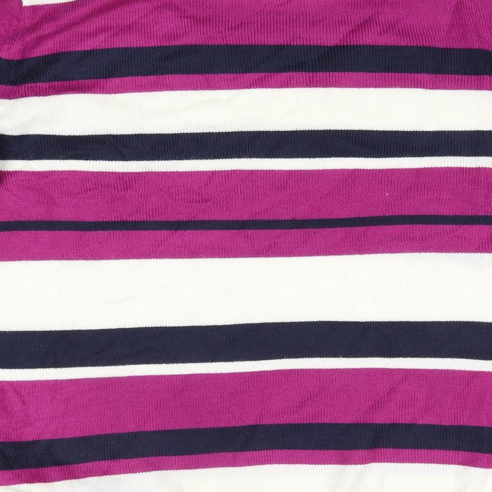 Matalan Womens Multicoloured High Neck Striped Acrylic Pullover Jumper Size 14