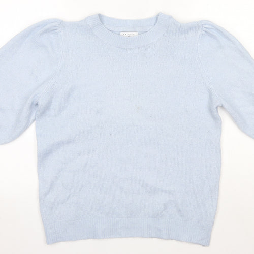 Matalan Womens Blue Round Neck  Acrylic Pullover Jumper Size M