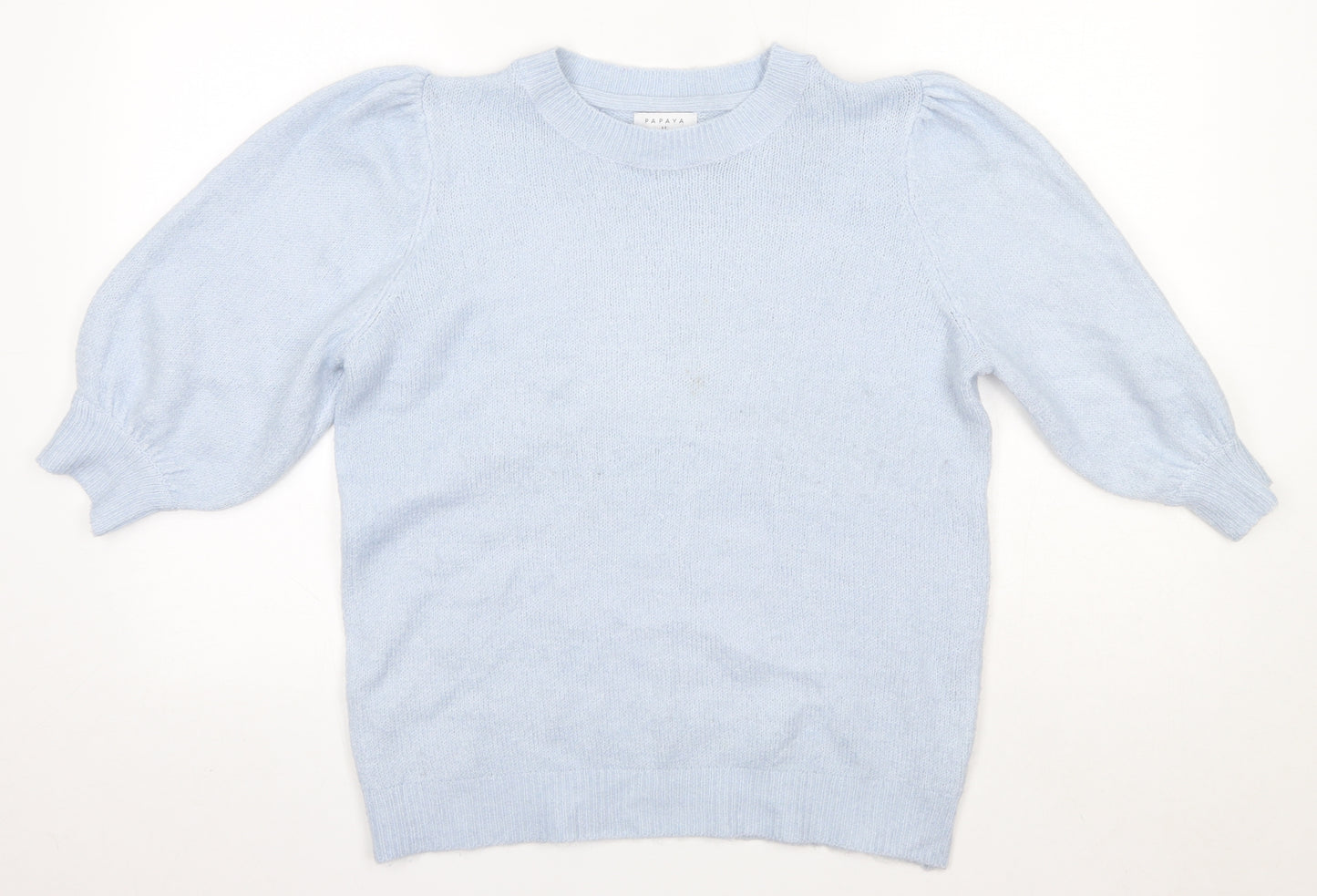 Matalan Womens Blue Round Neck  Acrylic Pullover Jumper Size M