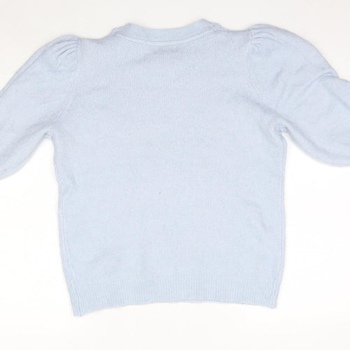 Matalan Womens Blue Round Neck  Acrylic Pullover Jumper Size M