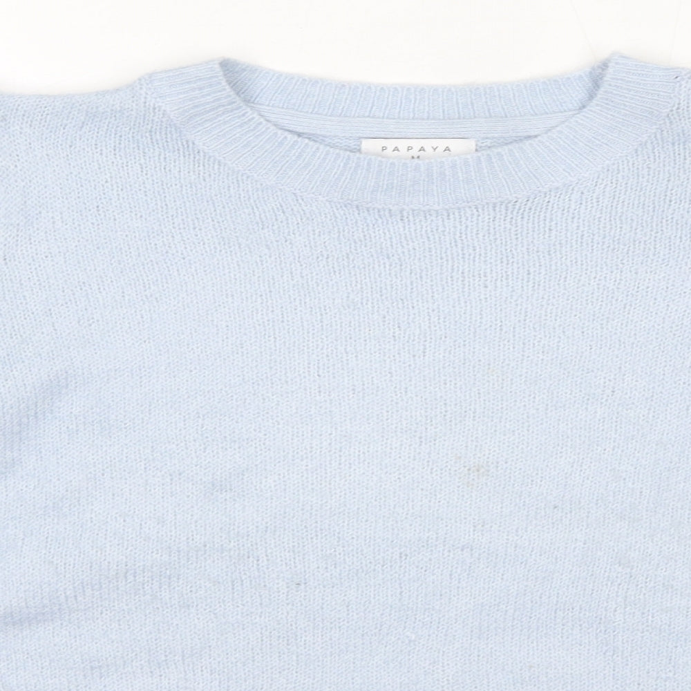 Matalan Womens Blue Round Neck  Acrylic Pullover Jumper Size M