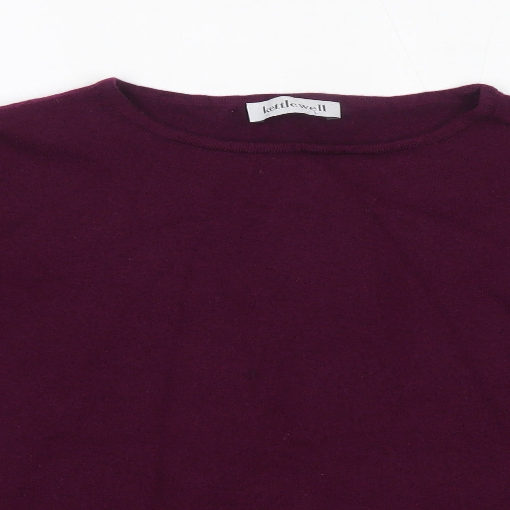 Kettlewell Womens Purple Round Neck  Wool Pullover Jumper Size L