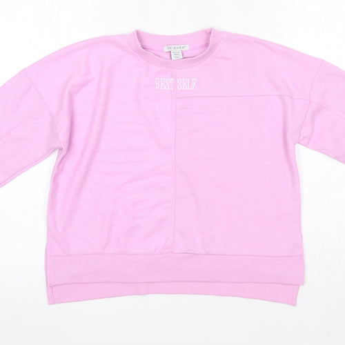 Primark Girls Purple Round Neck  Cotton Pullover Jumper Size 10-11 Years