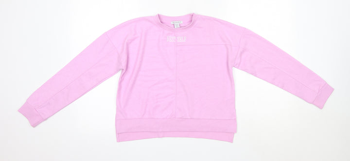 Primark Girls Purple Round Neck Cotton Pullover Jumper Size 10-11 Years