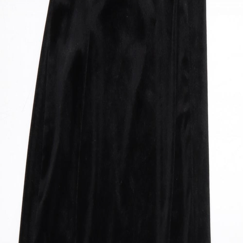 PRETTYLITTLETHING Womens Black  Polyester Maxi  Size 8  Off the Shoulder