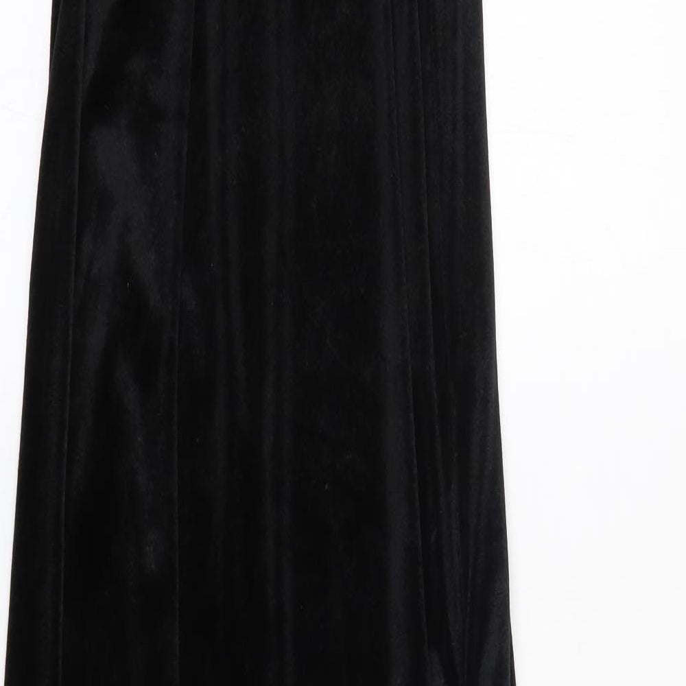PRETTYLITTLETHING Womens Black  Polyester Maxi  Size 8  Off the Shoulder