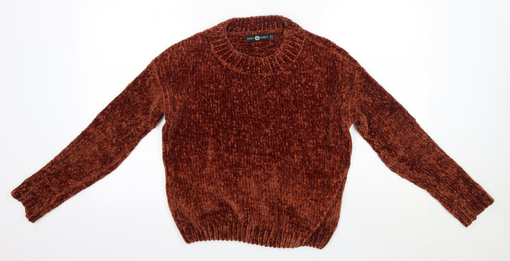 Daisy Street Womens Brown Round Neck Polyester Pullover Jumper Size 6