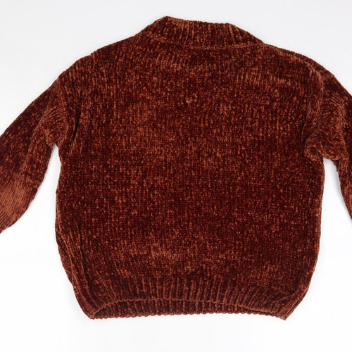 Daisy Street Womens Brown Round Neck  Polyester Pullover Jumper Size 6