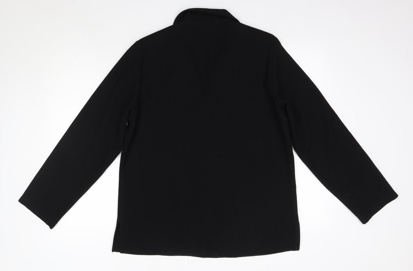 EWM Womens Black V-Neck  Polyester Cardigan Jumper Size 14