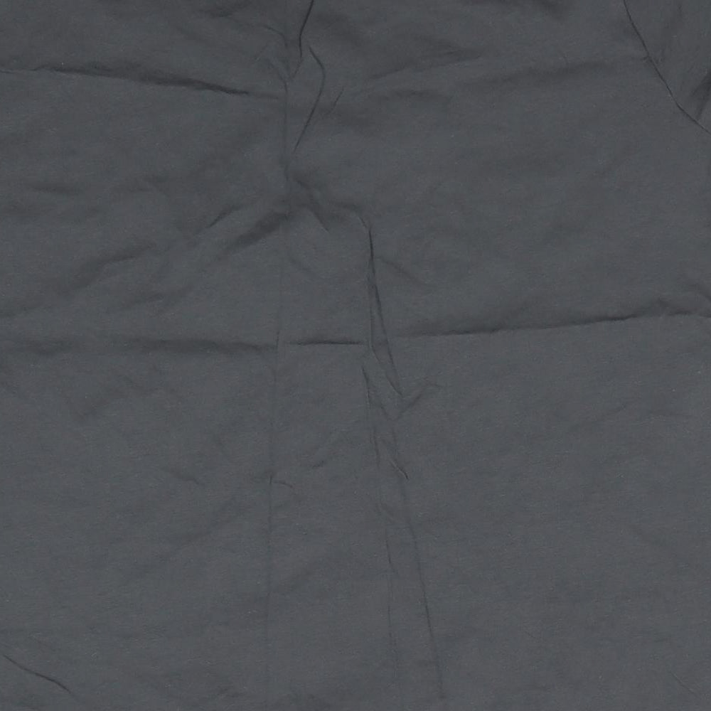 Marks and Spencer Womens Grey Solid Cotton  Pyjama Top Size 20   - Scalloped Edging to neck