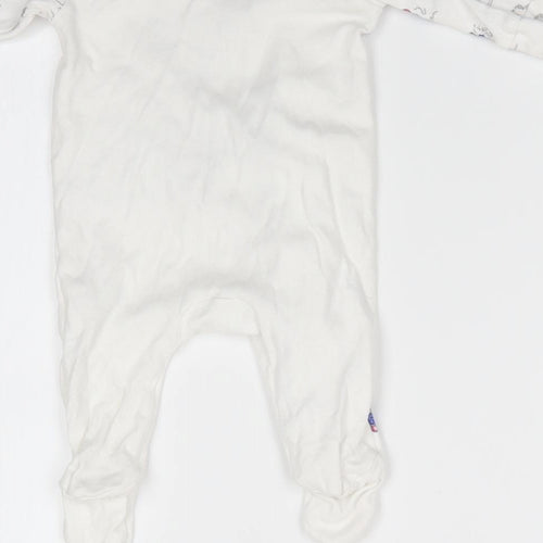 Paddington For Baby Boys Ivory Animal Print Cotton Babygrow One-Piece Size Newborn  Snap - Please look after this bear Pullover cuff mittens