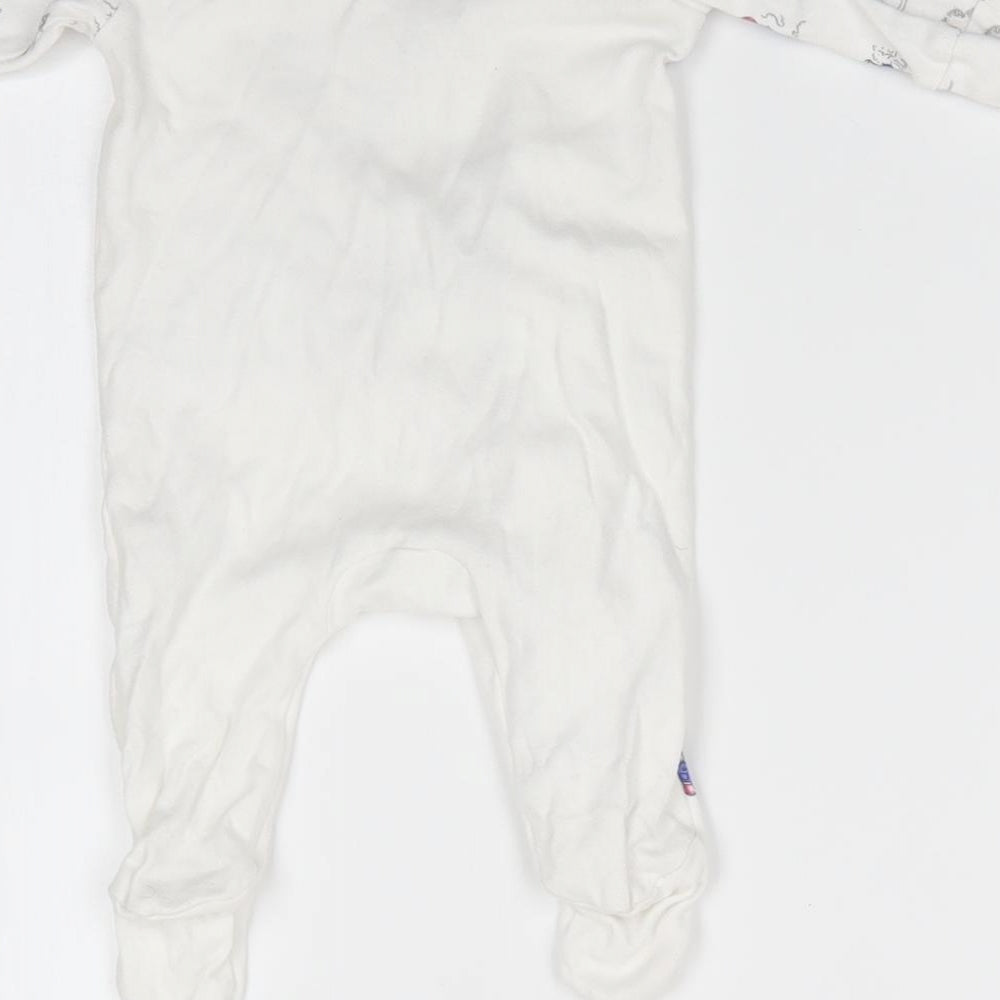 Paddington For Baby Boys Ivory Animal Print Cotton Babygrow One-Piece Size Newborn  Snap - Please look after this bear Pullover cuff mittens