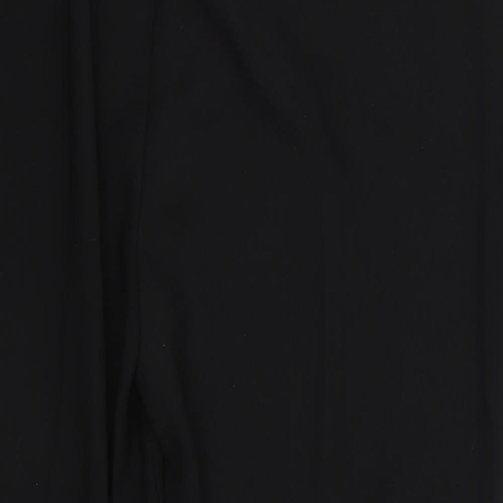 Per Una Womens Black  Polyester Dress Pants Trousers Size 14 L25 in Regular Zip - Cropped High Pleated Waist