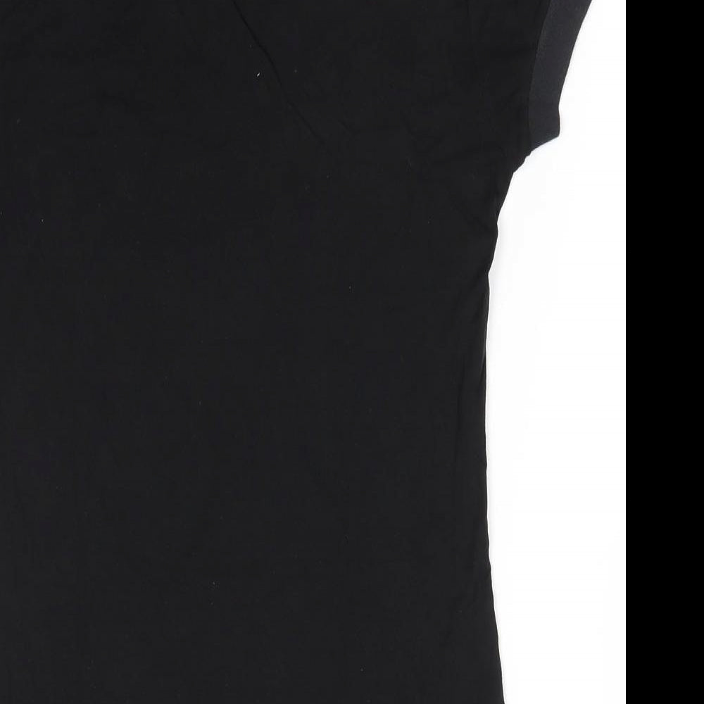Miss Sixty Womens Black  Viscose Basic T-Shirt Size M Collared - Lightly gathered shoulders