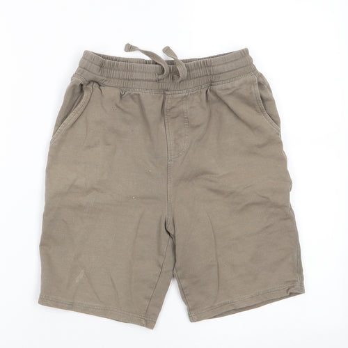 River Isalnd Boys Green  Cotton Sweat Shorts Size 9-10 Years  Regular  - Light Khaki
