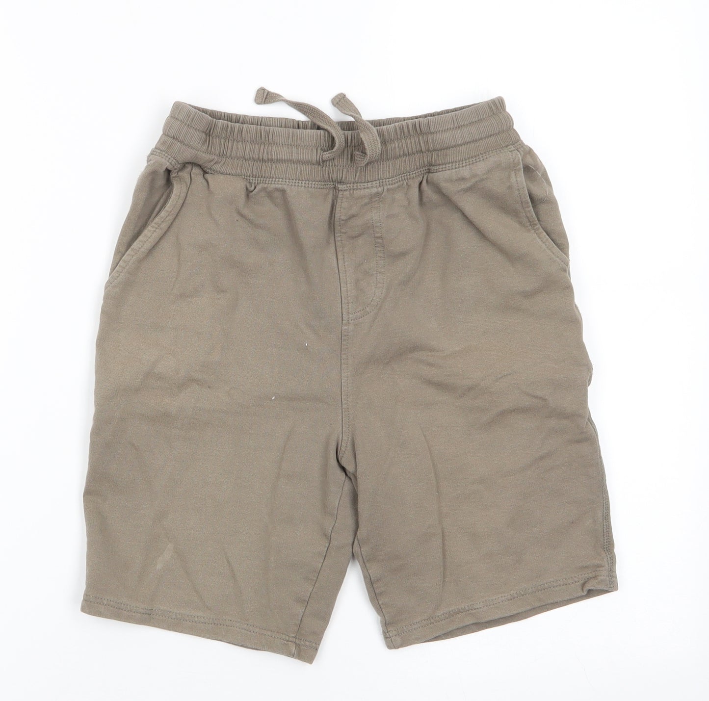 River Isalnd Boys Green  Cotton Sweat Shorts Size 9-10 Years  Regular  - Light Khaki
