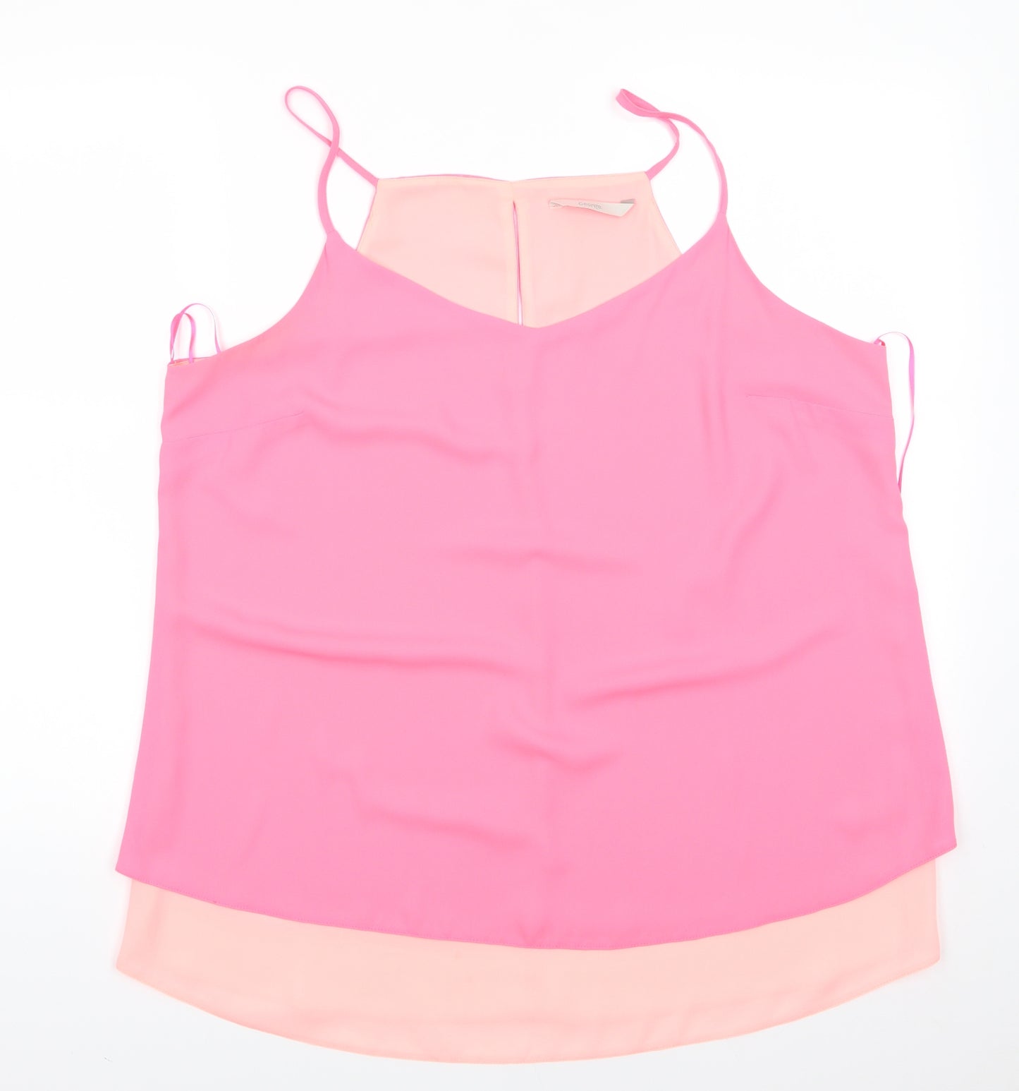 George Womens Pink  Polyester Camisole Blouse Size 18 Round Neck - Florescent Pink & Peach Layered