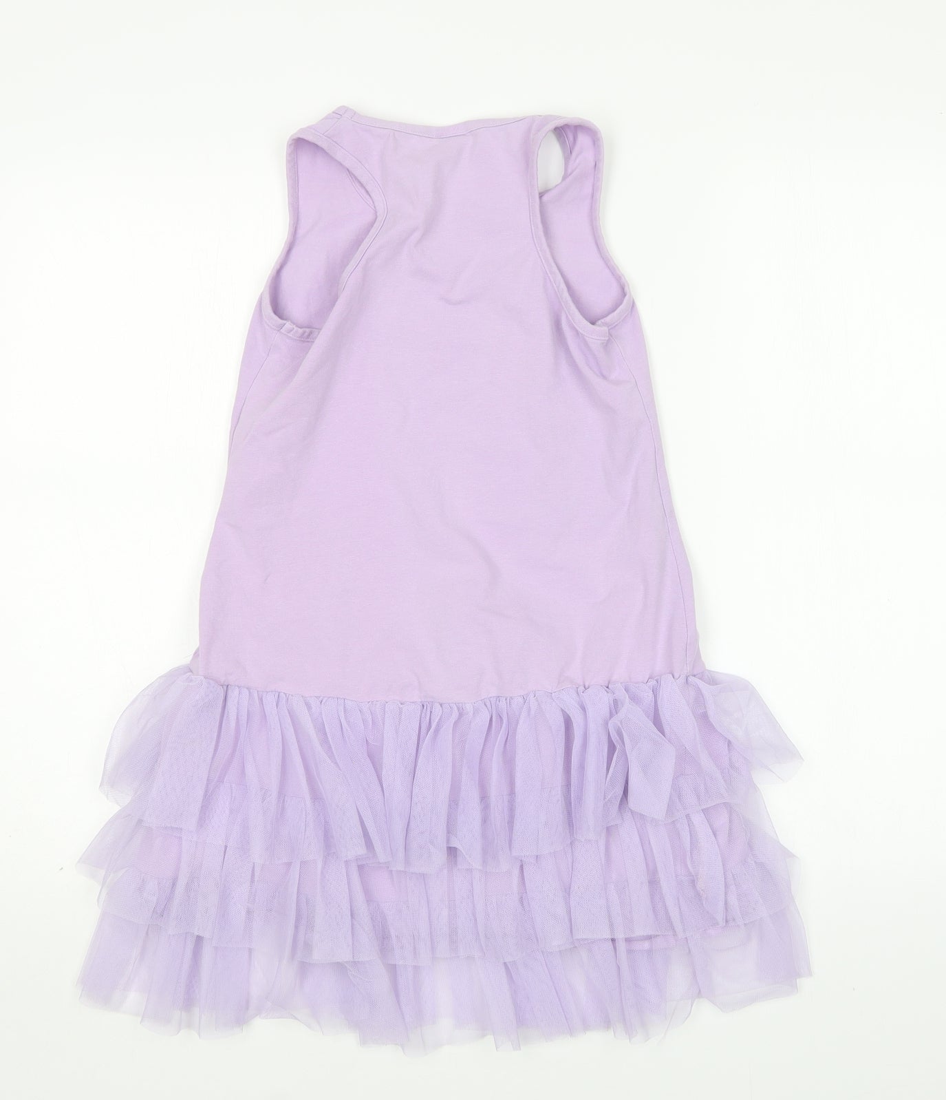 QBA Girls Purple  Cotton Tank Dress  Size 14 Years  Round Neck