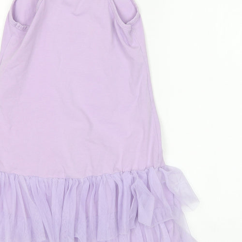 QBA Girls Purple  Cotton Tank Dress  Size 14 Years  Round Neck