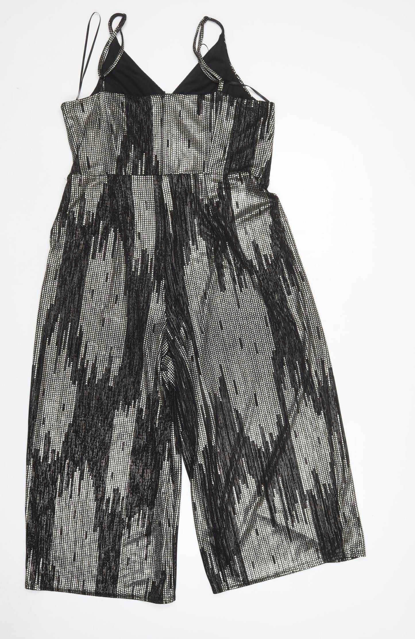 F&F Womens Multicoloured Geometric Polyester Jumpsuit One-Piece Size 16