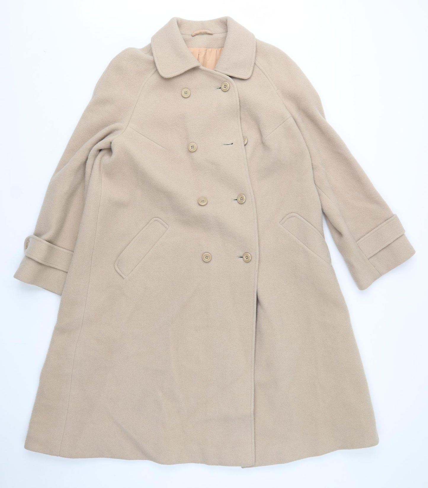 Preworn Womens Beige   Pea Coat Coat Size 16