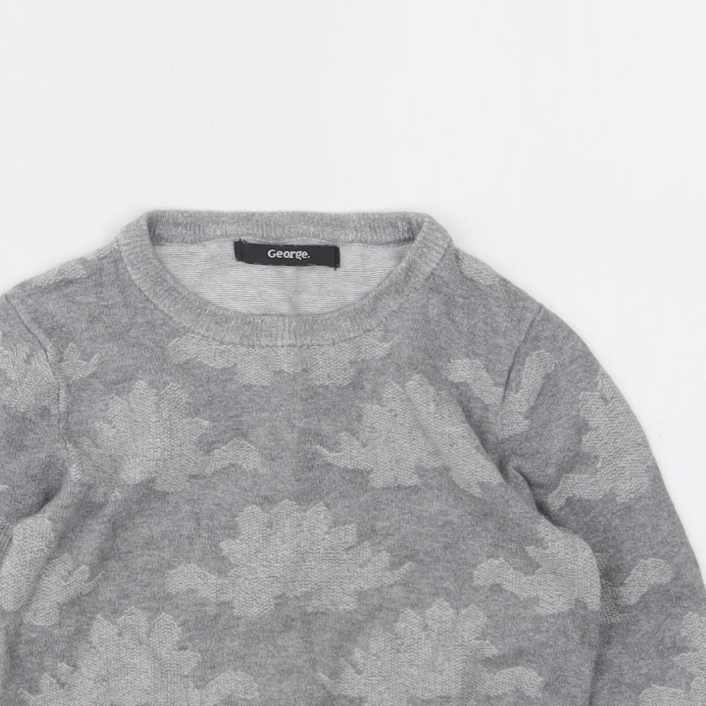 George Boys Grey  Cotton Pullover Sweatshirt Size 2-3 Years   - Dinosaur