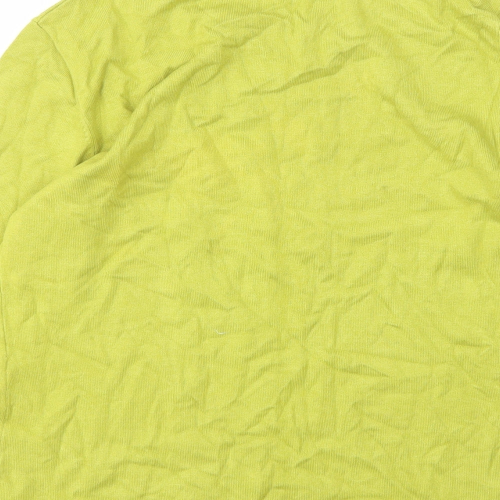Just Elegance Womens Green Round Neck  Viscose Pullover Jumper Size M