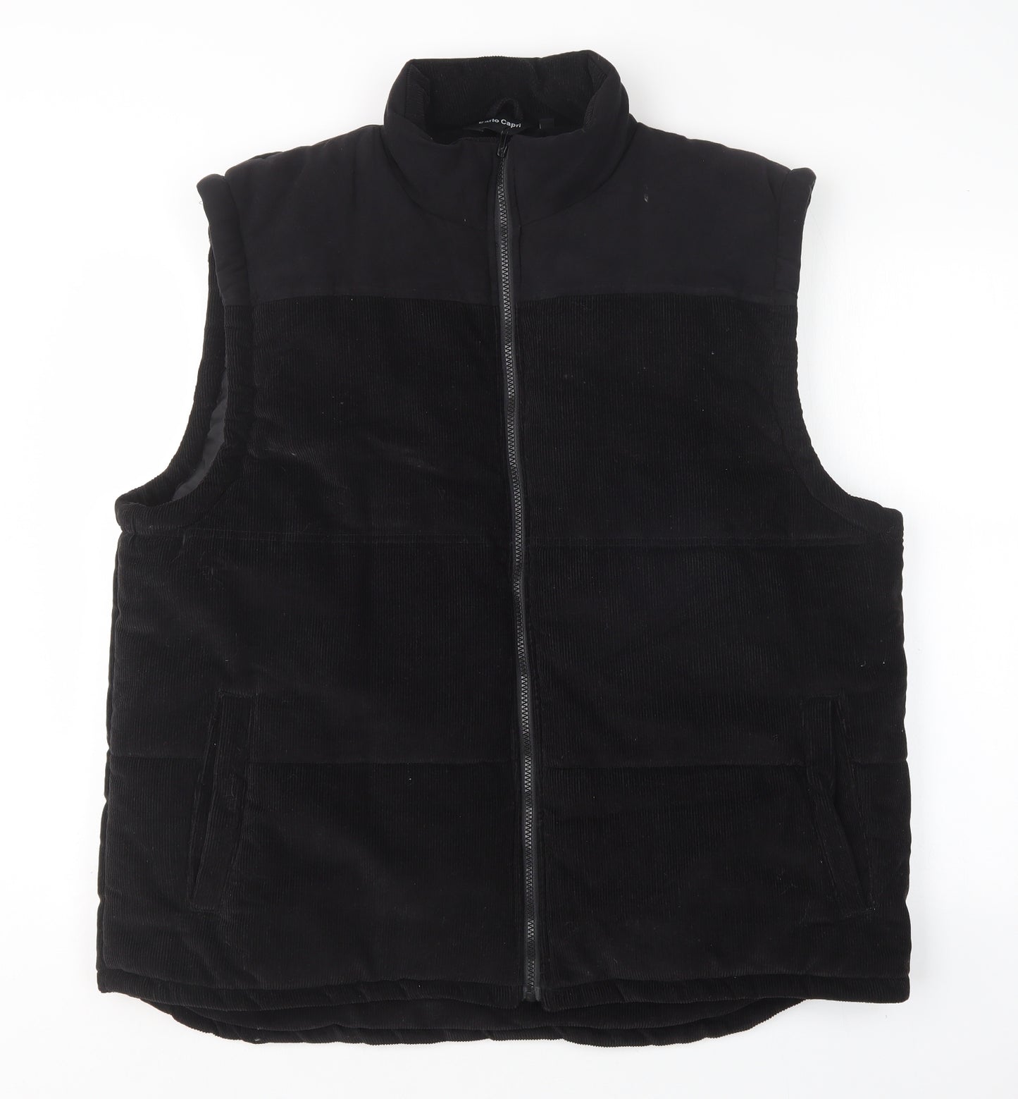Carlo Capri Mens Black   Gilet Coat Size 2XL