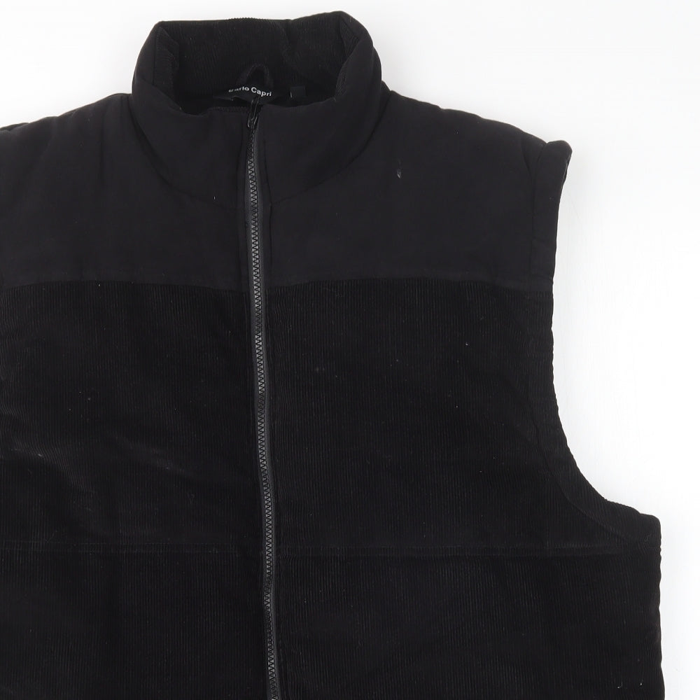 Carlo Capri Mens Black   Gilet Coat Size 2XL