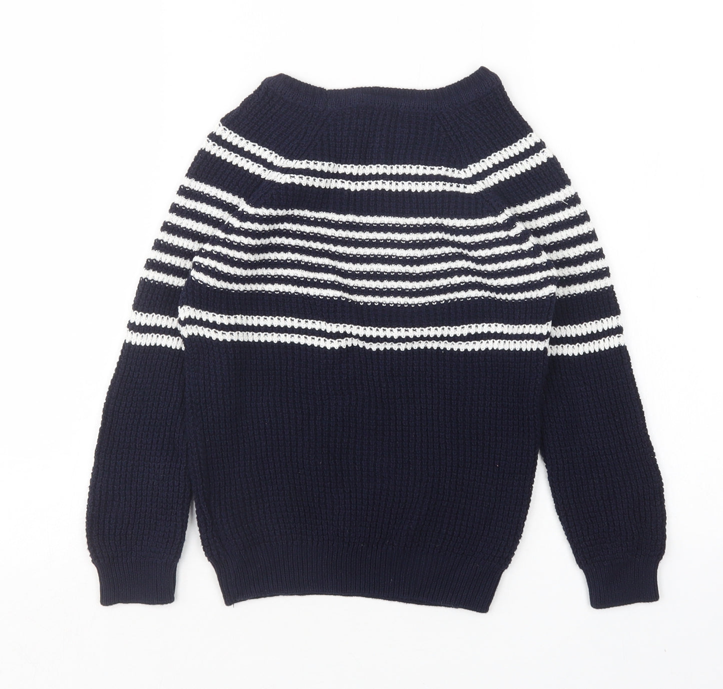Primark Boys Multicoloured Round Neck Striped Cotton Pullover Jumper Size 7-8 Years