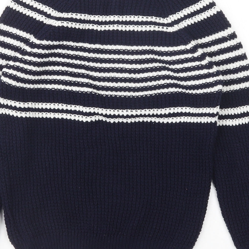 Primark Boys Multicoloured Round Neck Striped Cotton Pullover Jumper Size 7-8 Years