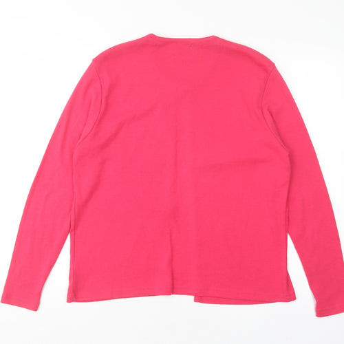 TIGI Womens Pink Round Neck  Polyester Cardigan Jumper Size 14