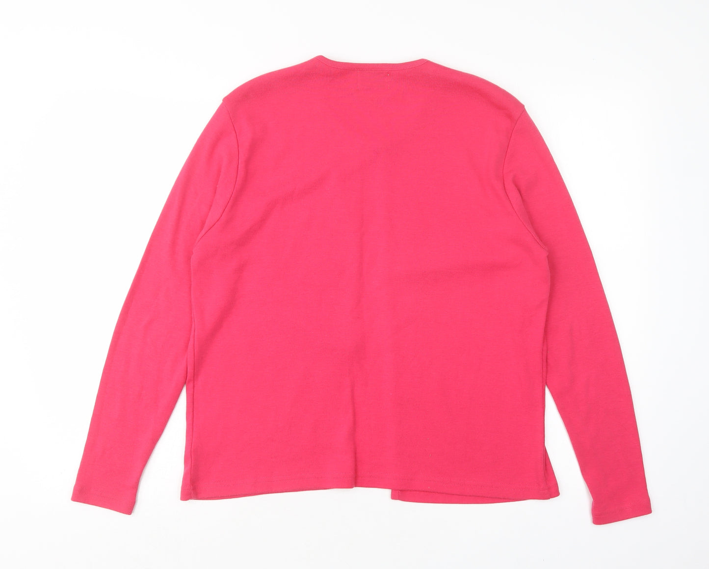 TIGI Womens Pink Round Neck  Polyester Cardigan Jumper Size 14